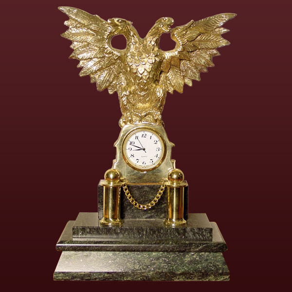 Купить орел 306. Часы "двуглавый Орел". Статуэтка двуглавый Орел бронза. Бронзовые часы орёл двухглавй. Bronze двуглавый Орел.