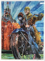 Литография «Мотогонщик». Лимитированная серия. 