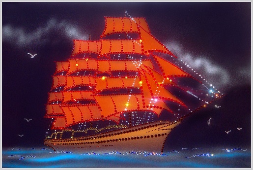 Картина «Алые паруса» Swarovski