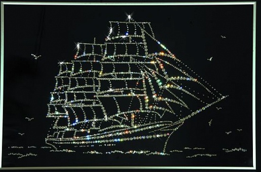 Картина «Парусник Мир» Swarovski